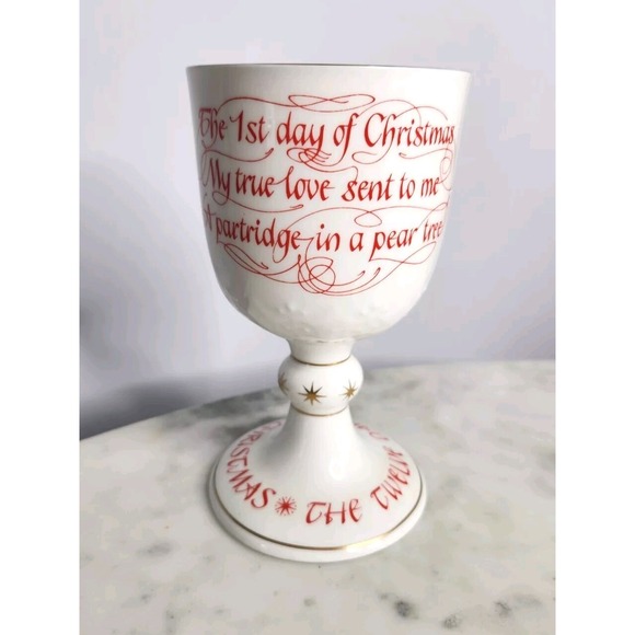 Royal Doulton 12 Days Christmas Goblet Partridge Pear Tree Bone China Holiday - Picture 3 of 8